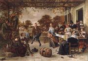 Dancing couple on a terrace Jan Steen